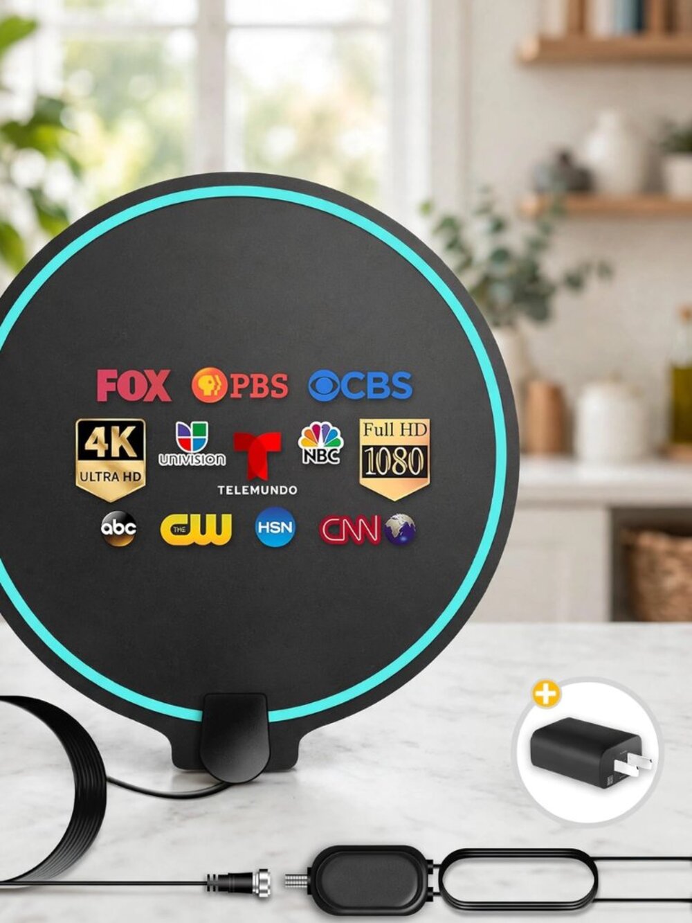 Digital HDTV Antenna Long Range 380 Miles Indoor Amplified Signal Booster